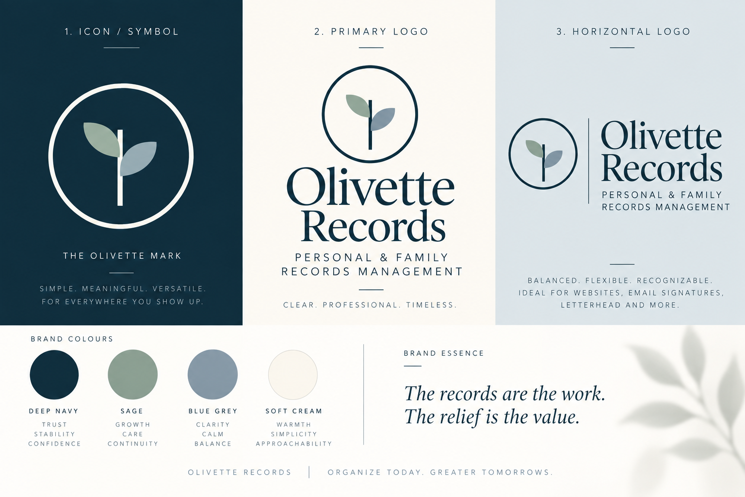 Olivette O with plant mark